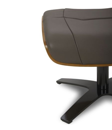 Pouf en cuir et chêne Naturel - Naos