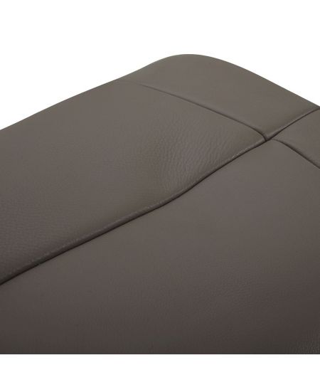 Pouf en cuir et chêne Naturel - Naos