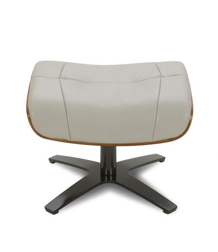 Pouf en cuir et chêne Naturel - Naos