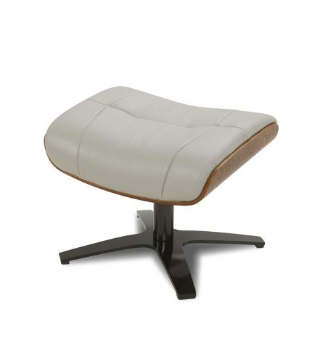 Pouf en cuir et chêne Naturel - Naos