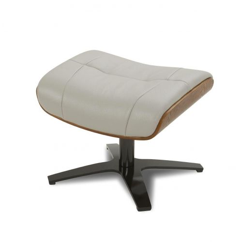 Pouf en cuir et chêne Naturel - Naos