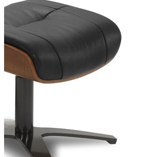 Pouf en cuir et chêne Naturel - Naos