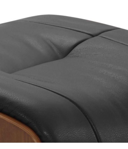 Pouf en cuir et chêne Naturel - Naos