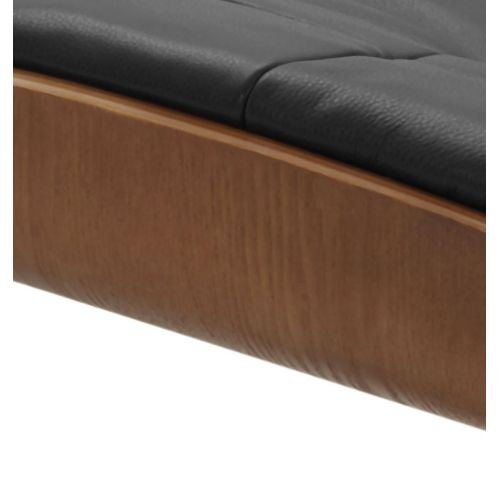 Pouf en cuir et chêne Naturel - Naos