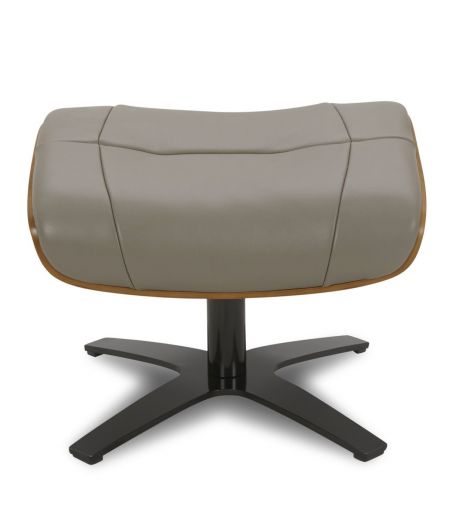 Pouf en cuir et chêne Naturel - Naos