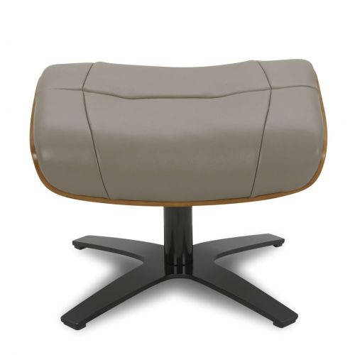 Pouf en cuir et chêne Naturel - Naos