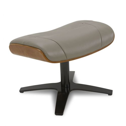 Pouf en cuir et chêne Naturel - Naos