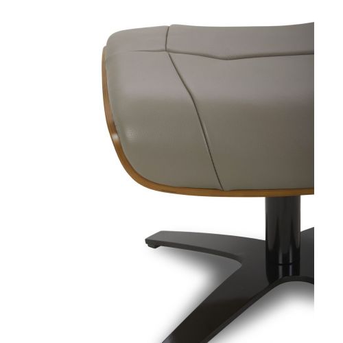 Pouf en cuir et chêne Naturel - Naos