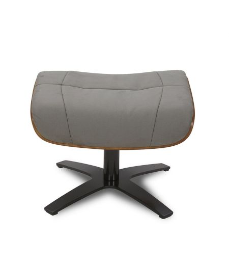 Puf de microfibra y roble natural - Naos