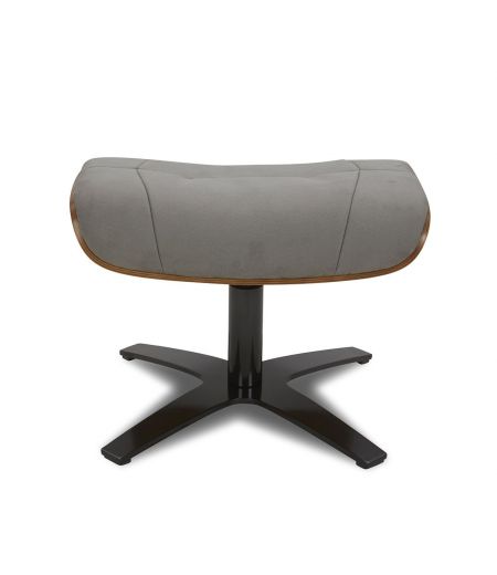 Pouf en Microfibre et chêne Naturel - Naos