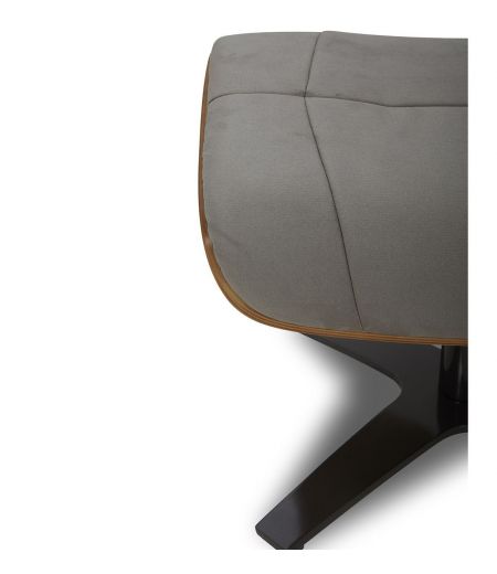 Pouf en Microfibre et chêne Naturel - Naos