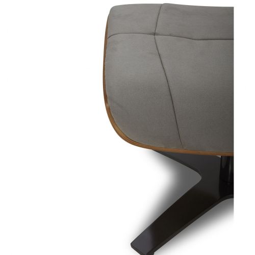 Pouf en Microfibre et chêne Naturel - Naos