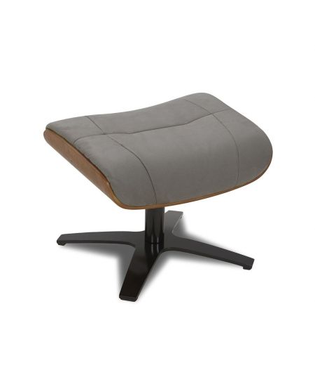 Pouf en Microfibre et chêne Naturel - Naos