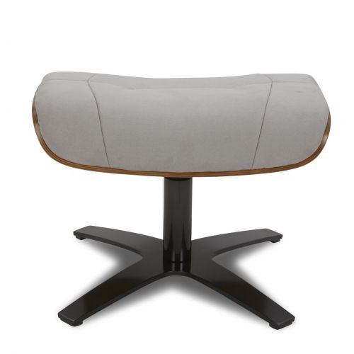 Pouf en Microfibre et chêne Naturel - Naos