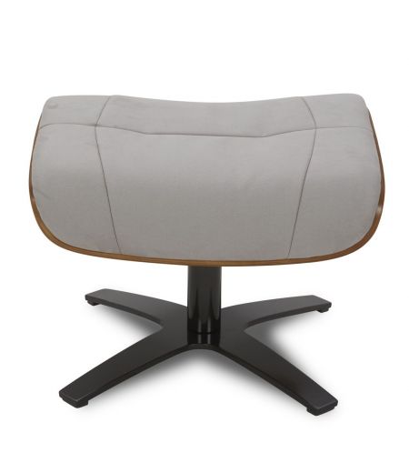 Pouf en Microfibre et chêne Naturel - Naos