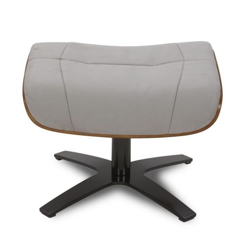 Pouf en Microfibre et chêne Naturel - Naos