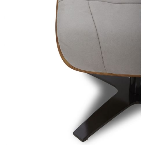 Pouf en Microfibre et chêne Naturel - Naos