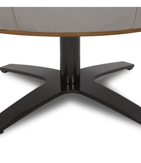 Pouf en Microfibre et chêne Naturel - Naos