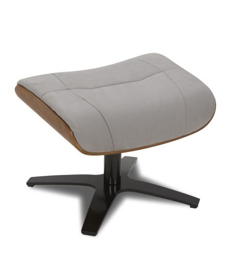 Pouf en Microfibre et chêne Naturel - Naos