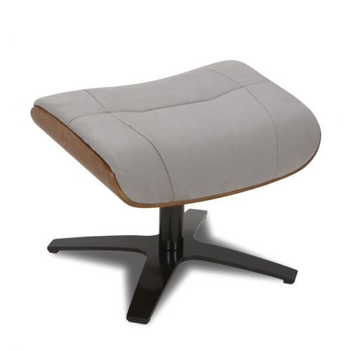 Pouf en Microfibre et chêne Naturel - Naos