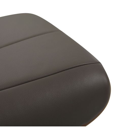 Puf de piel y roble natural - Vega