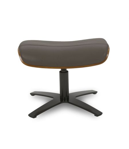 Pouf en Cuir et Chêne Naturel - Véga