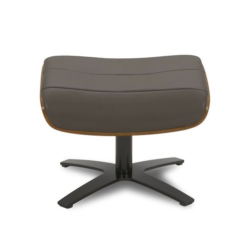 Pouf en Cuir et Chêne Naturel - Véga