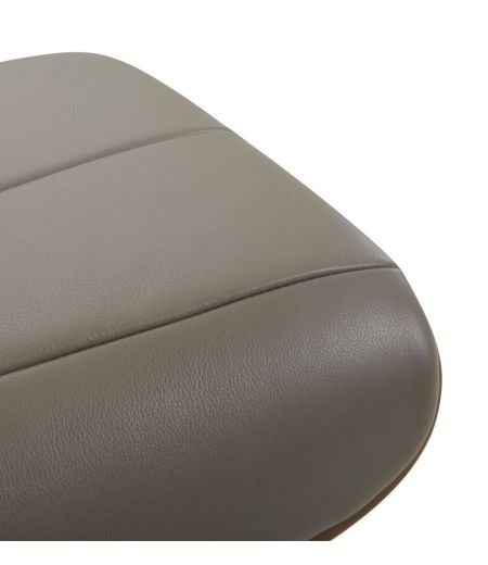 Puf de piel y roble natural - Vega