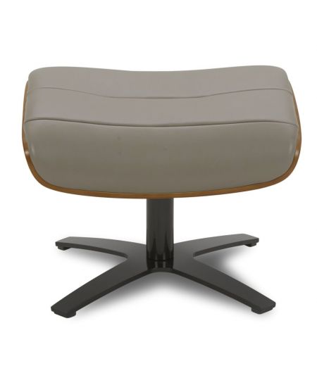 Pouf en Cuir et Chêne Naturel - Véga