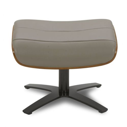 Pouf en Cuir et Chêne Naturel - Véga