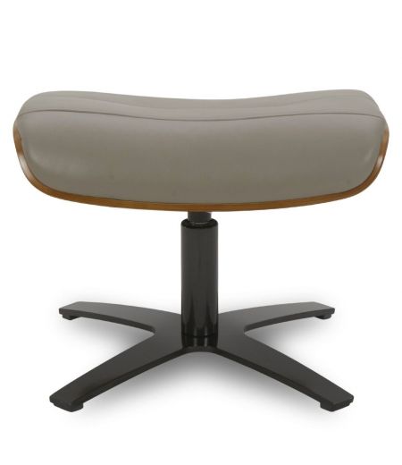 Puf de piel y roble natural - Vega