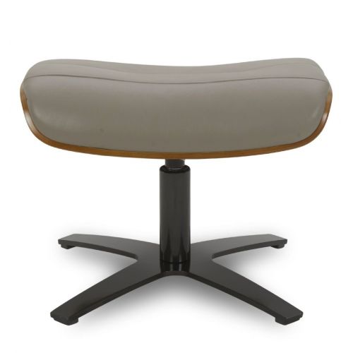 Pouf en Cuir et Chêne Naturel - Véga