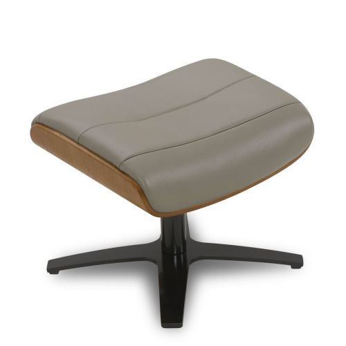 Pouf en Cuir et Chêne Naturel - Véga