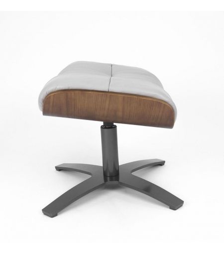 Pouf en Cuir et Chêne Naturel - Véga