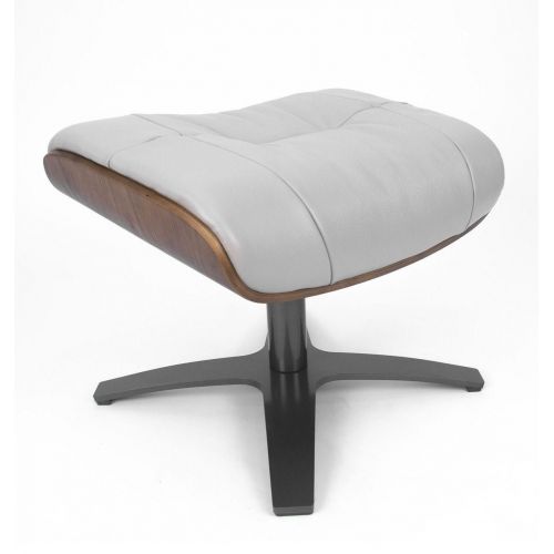 Pouf en Cuir et Chêne Naturel - Véga