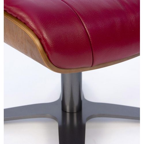 Pouf en Cuir et Chêne Naturel - Véga