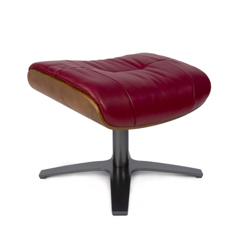 Puf de piel y roble natural - Vega