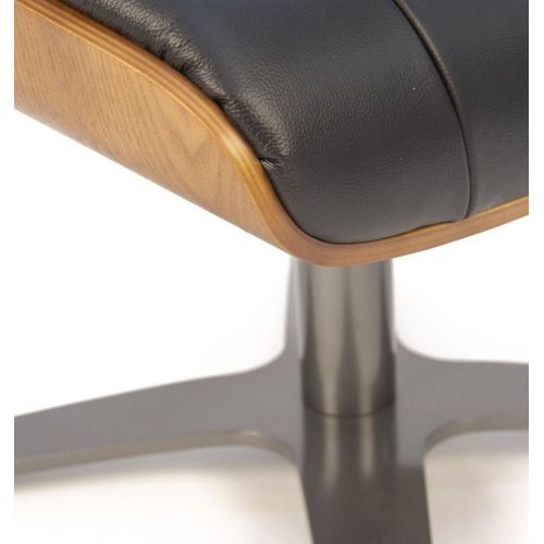 Puf de piel y roble natural - Vega