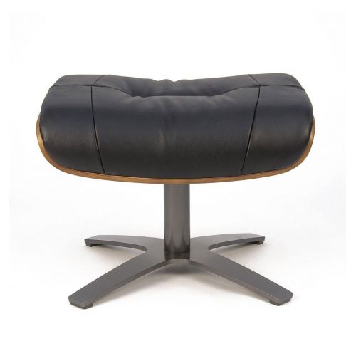 Pouf en Cuir et Chêne Naturel - Véga