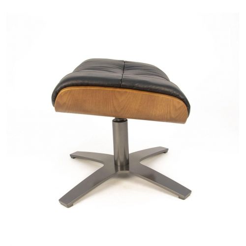 Pouf en Cuir et Chêne Naturel - Véga