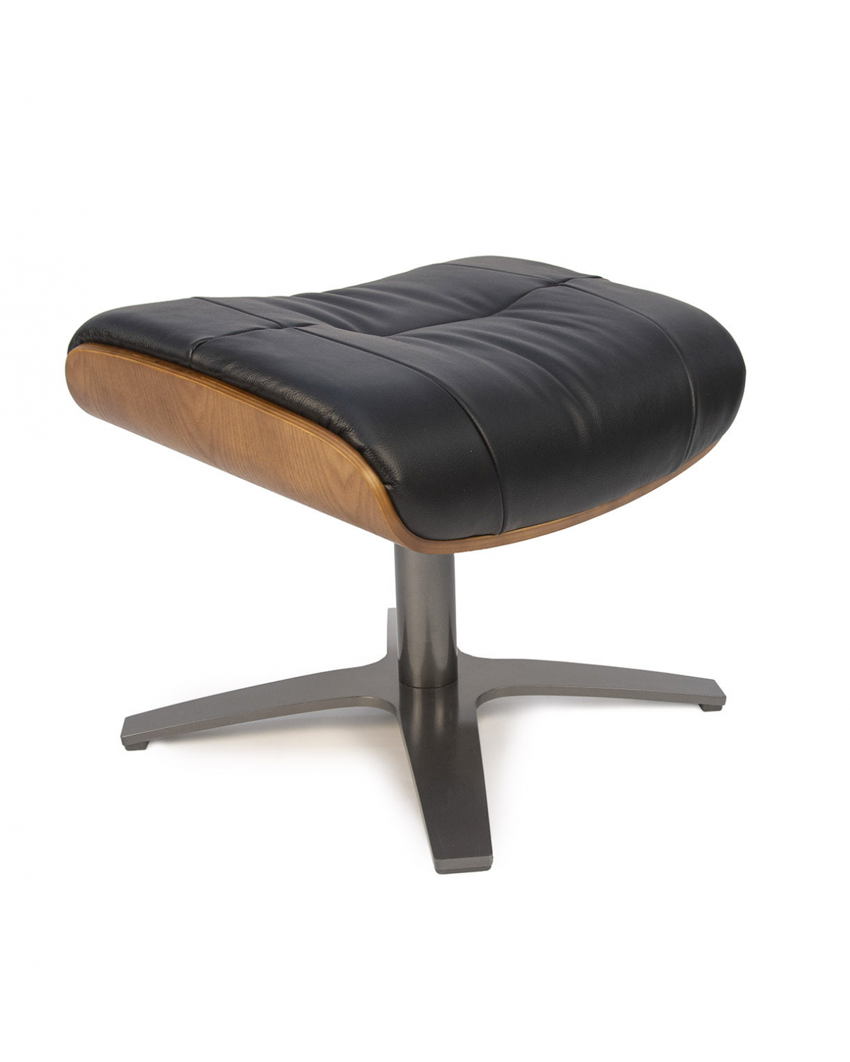 Puf de piel y roble natural - Vega