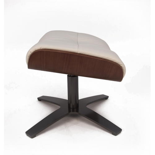 Pouf en Cuir et Chêne Naturel - Véga