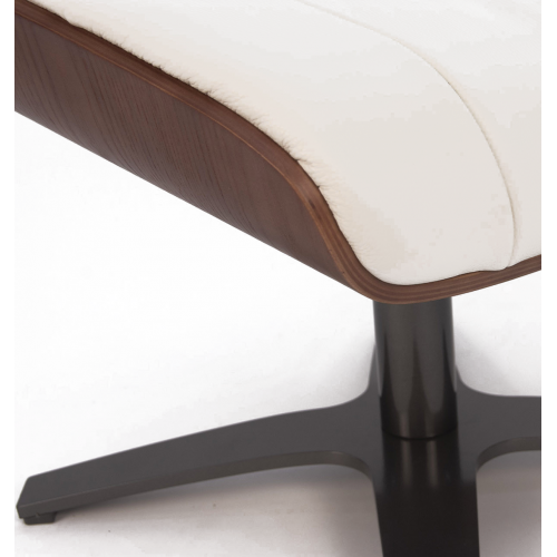 Puf de piel y roble natural - Vega