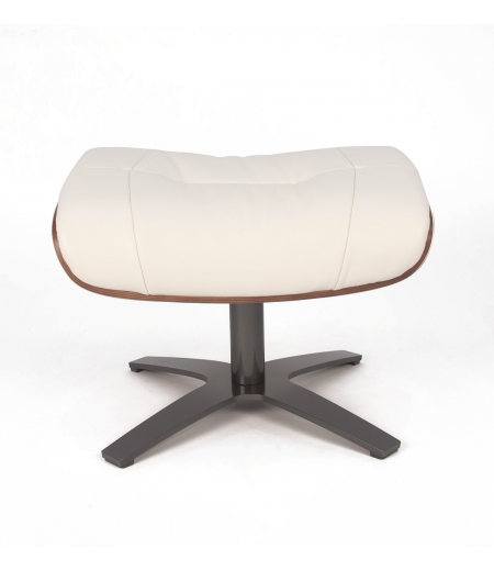 Puf de piel y roble natural - Vega