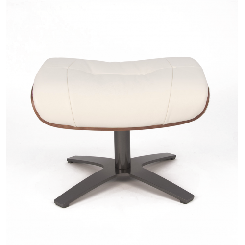 Pouf en Cuir et Chêne Naturel - Véga