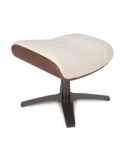 Pouf en Cuir et Chêne Naturel - Véga