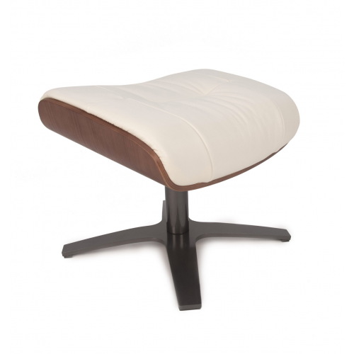 Pouf en Cuir et Chêne Naturel - Véga