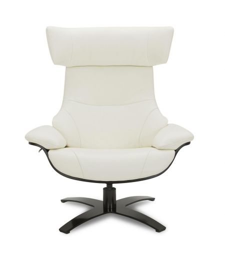 Fauteuil en cuir et chêne noir - Naos