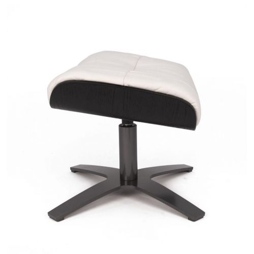 Pouf Cuir et Chêne Noir - Véga