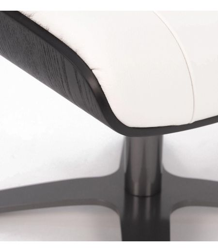 Puf de piel y roble negro - Vega